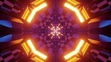 structure géométrique multicolore avec néons illustration 3d photo