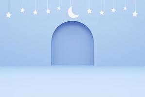 bleu Contexte étoile, Ramadan kareem concept. 3d illustration le rendu photo