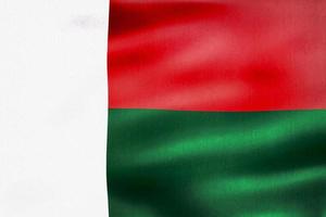 3d-illustration d'un drapeau de madagascar - drapeau de tissu ondulant réaliste photo