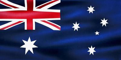 drapeau de l'australie - drapeau en tissu ondulant réaliste photo