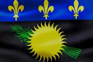 drapeau de la guadeloupe - drapeau en tissu ondulant réaliste photo