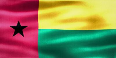 drapeau de la guinée-bissau - drapeau en tissu ondulant réaliste photo