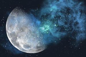 espace lune et étoile poussière galaxie photo