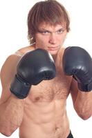 Masculin boxeur avec gants photo