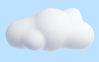 blanc nuage dessin animé 3d rendre - doux duveteux Rond des nuages sur bleu pastel Contexte. photo