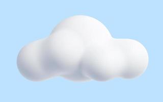 blanc nuage dessin animé 3d rendre - doux duveteux Rond des nuages sur bleu pastel Contexte. photo