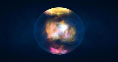 abstrait Balle sphère planète iridescent énergie transparent verre la magie avec énergie vagues dans le coeur abstrait Contexte photo