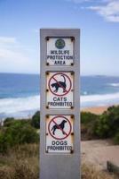 signe sur la plage australienne photo