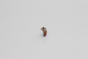 une proche en haut de une miniature figure de un Bureau ouvrier photo