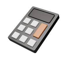 calculatrice 3d rendre objet. 3d rendre dessin animé minimal icône illustration photo