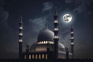 lune éclipse et mosquée pour Ramadan kareem photo