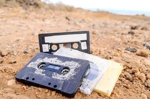 cassettes dans le le sable photo