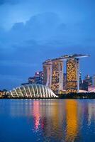 singapour, marina bay 1er juin 2022. singapour marina bay sands la nuit photo