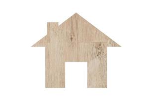 maison icône de en bois texture isolé sur blanc Contexte photo