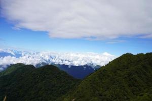 kanchenjunga de pointe montré entre deux Montagne de soie route sikkim photo