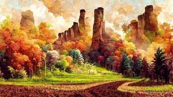 Naturel abstrait coloré paysage illustration conception photo
