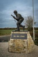 statue et Mémorial de Majeur queue Richard hivers à Utah plage, la Normandie, France 6 februari 2023 photo