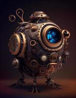 portrait de le steampunk style robot, établi avec génératif ai photo