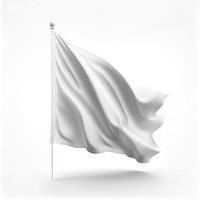 blanc agitant drapeau sur blanc arrière-plan, établi avec génératif ai photo