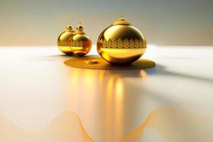 Ramadan kareem 3d mosquée et lampe image pour social médias bannière conception photo