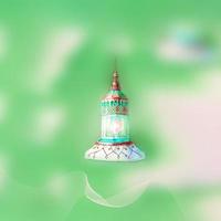 Ramadan kareem 3d mosquée et lampe image pour social médias bannière conception photo