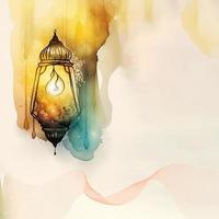 Ramadan kareem 3d mosquée et lampe image pour social médias bannière conception photo