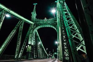 Vieux pont de fer sur le Danube à Budapest photo