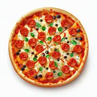 fraîchement cuit chaud végétarien végétalien Pizza - ai généré image photo