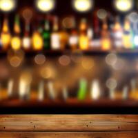 Bière restaurant bar, bar dessus de la table, flou Contexte - ai généré image photo