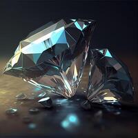 diamant cristal gemme réfléchir brouiller Contexte - ai généré image photo