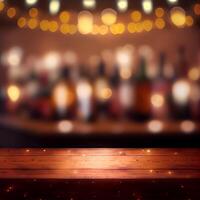 Bière restaurant bar, bar dessus de la table, flou Contexte - ai généré image