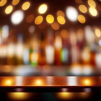 Bière restaurant bar, bar dessus de la table, flou Contexte - ai généré image