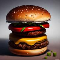 réaliste 3d Burger image photo