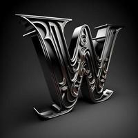 logo pour le lettre w avec une moderne classique style ,3d alphabet sur noir Contexte photo