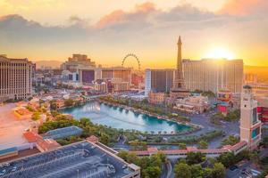 Vue aérienne du Strip de Las Vegas au Nevada photo
