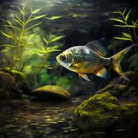 tetre poisson habitats. ai généré photo