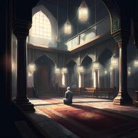 mosquée pour musulman prière. ai généré photo