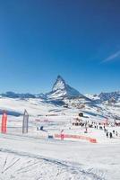 scénique lever du soleil ou le coucher du soleil vue de Matterhorn - un de le plus célèbre et iconique Suisse montagnes, zermatt, valais, Suisse photo