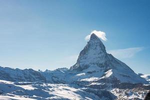 scénique lever du soleil ou le coucher du soleil vue de Matterhorn - un de le plus célèbre et iconique Suisse montagnes, zermatt, valais, Suisse photo