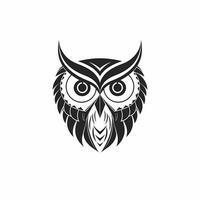 hibou noir et blanc logo. ai généré photo