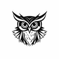 hibou noir et blanc logo. ai généré photo