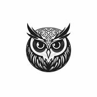 hibou noir et blanc logo. ai généré photo