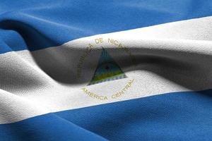 3d illustration fermer drapeau de Nicaragua photo