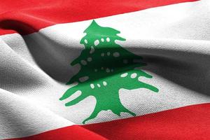 3d illustration fermer drapeau de Liban photo