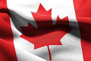 3d illustration fermer drapeau de Canada photo