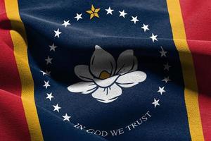 3d illustration drapeau de Mississippi est une Etat de uni États. photo