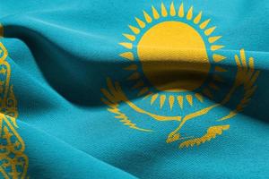 3d illustration fermer drapeau de kazakhstan photo