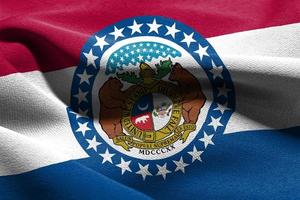3d illustration drapeau de Missouri est une Etat de uni États. Washington photo