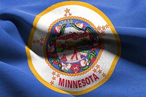 3d illustration drapeau de Minnesota est une Etat de uni États. w photo