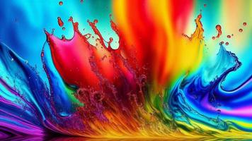 abstrait coloré éclaboussure sur l'eau vague, génératif art par ai photo